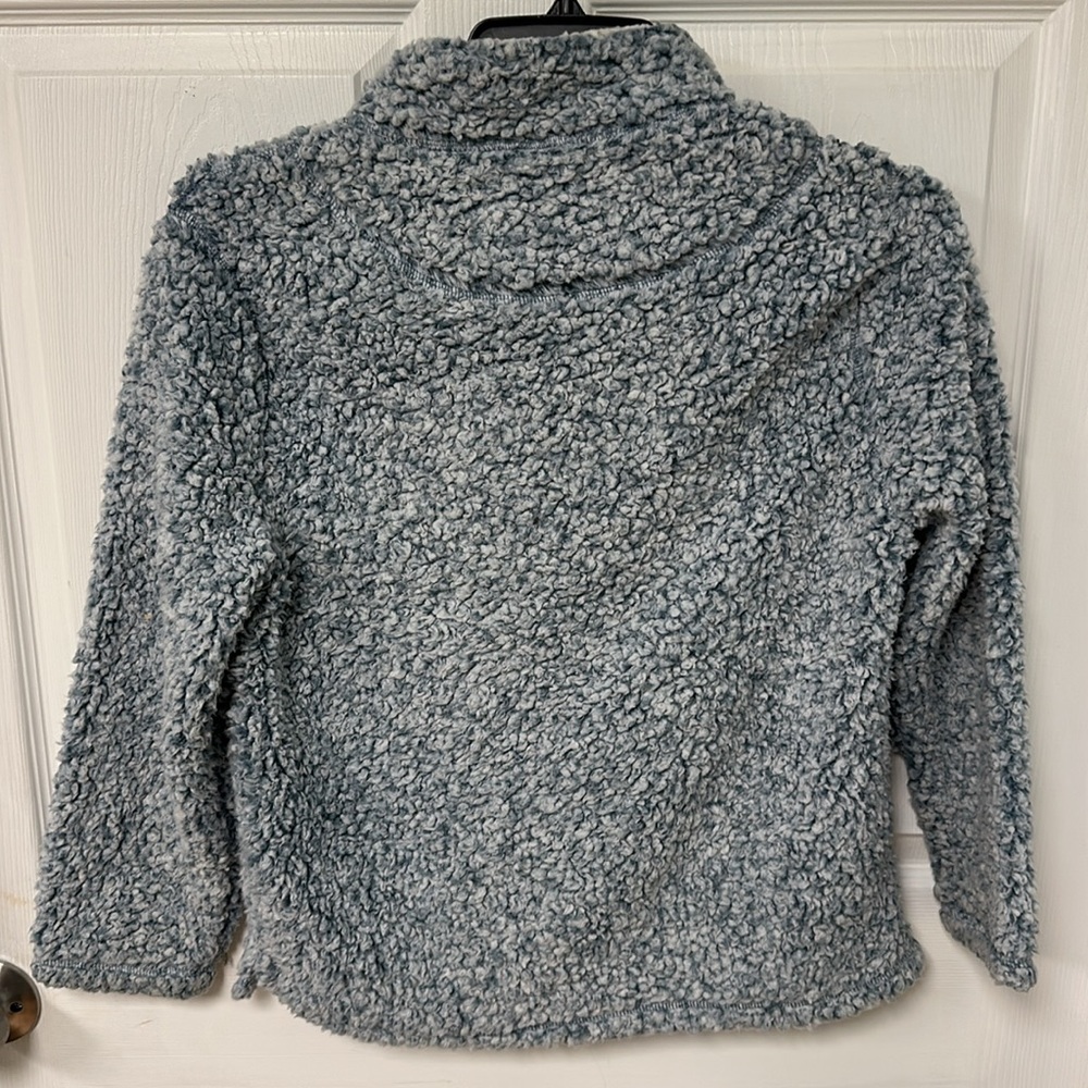 True Grit Gray Zip Up Sweater Cozy Knit Quarter-Zip - Picture 3 of 4